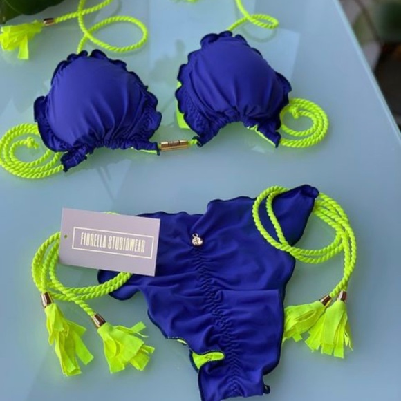 Brazilian Reversible Bikini Lift Butt Intertwined Adjustable String Thong Bottom - Picture 1 of 1